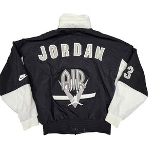 Nike Air Jordan Legacy Jacket Mens Small Black Flight Nostalgia Retro Jump AJ9